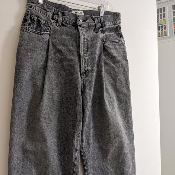 Agolde Fold Waistband Jeans - Grey Size 28 - Picture 4 of 6